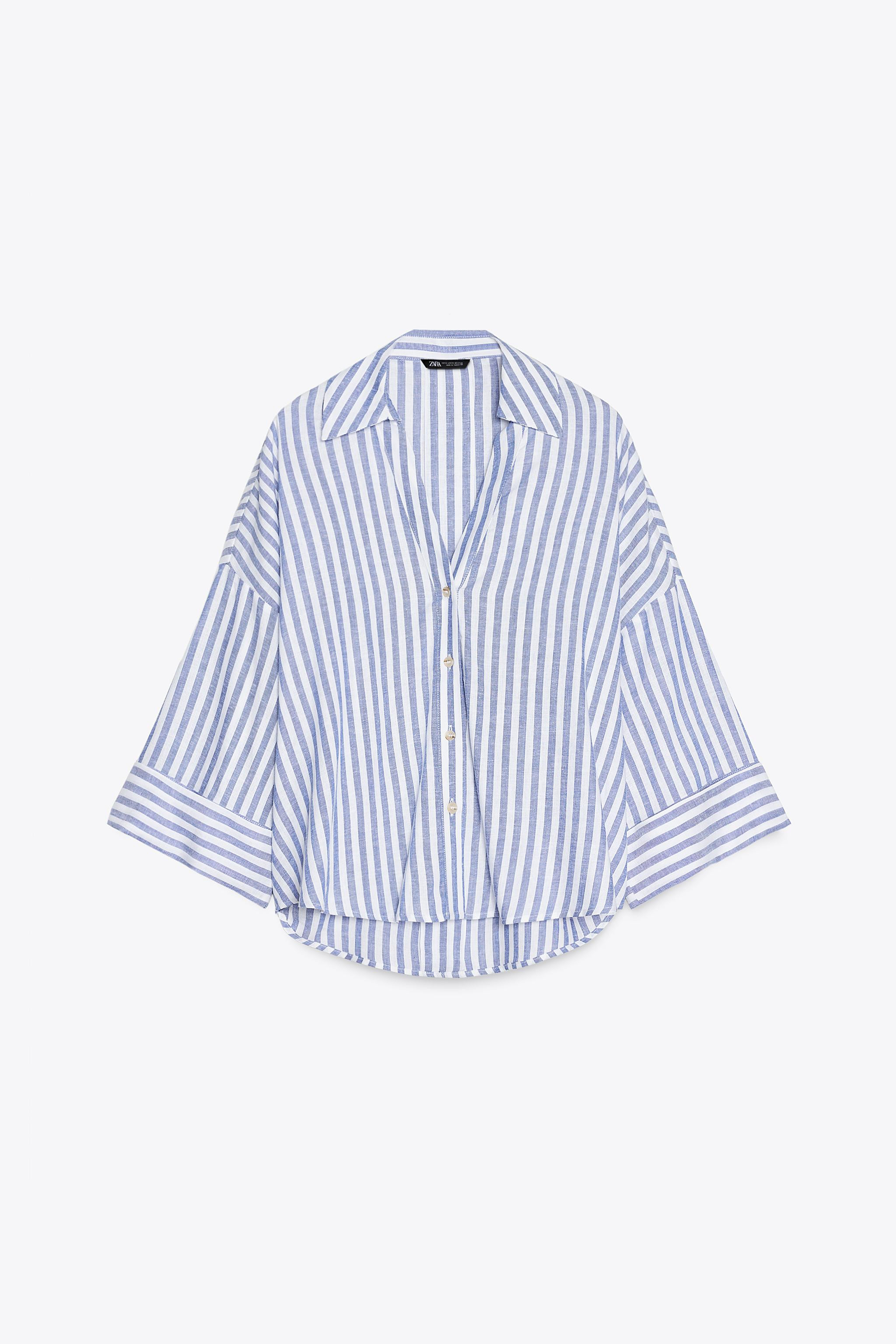WIDE SLEEVE LINEN SHIRT | Zara US