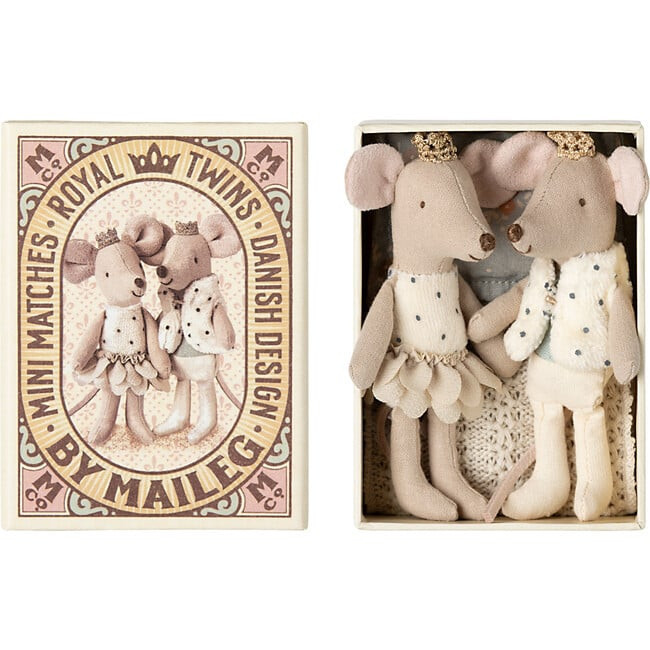 Royal twin mice, Little sister and brother in matchbox - Kids Toys | Maileg from Maisonette | Maisonette
