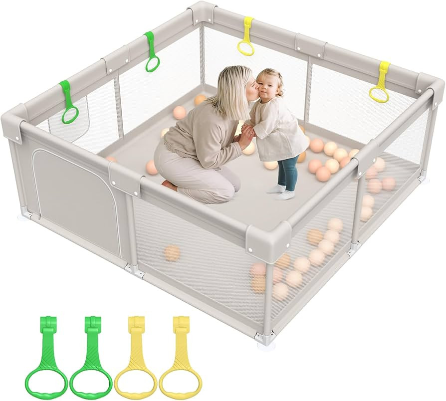 ZEEBABA Baby Playpen, Big Play Pen for Babies(59x59x27inch), Kids Safe Play Center for Babies and... | Amazon (US)