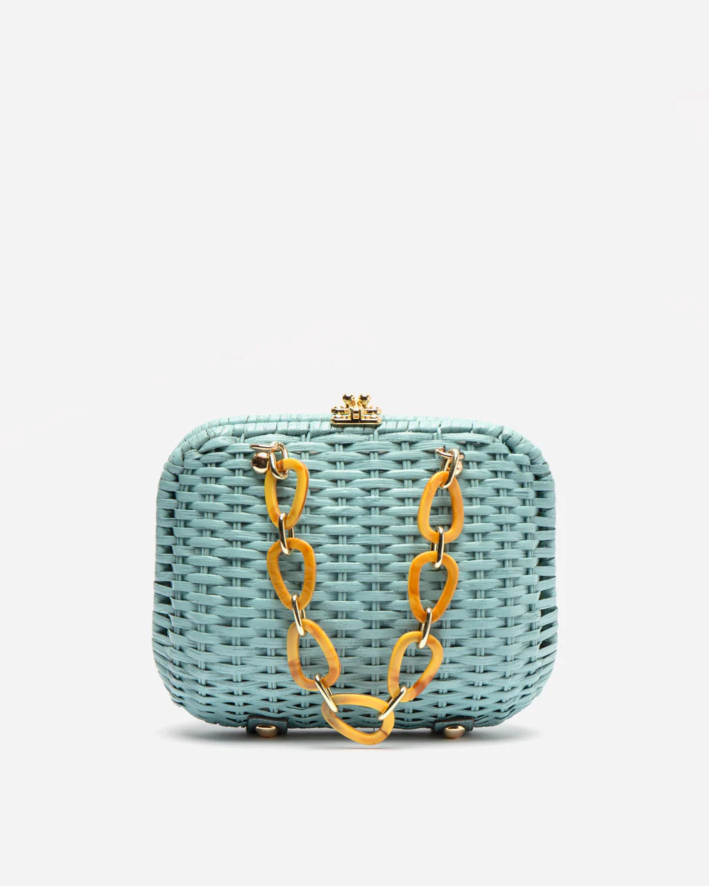 Hen Wicker Peony Basket Light Blue | Frances Valentine