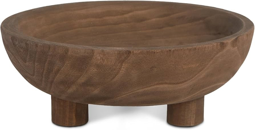 DN DECONATION Wooden Decorative Bowl with Tripod Base for Dining Table | Amazon (US)