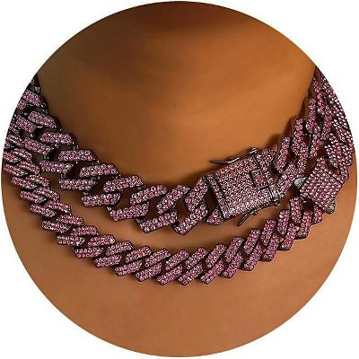 SmallRig Women's 18-20 Inch Zinc Necklace Set, Clustered Diamond Tennis & Heart Chains, Hip Hop Jewelry Gift Purple-3-16inch/18inch 18 | Target