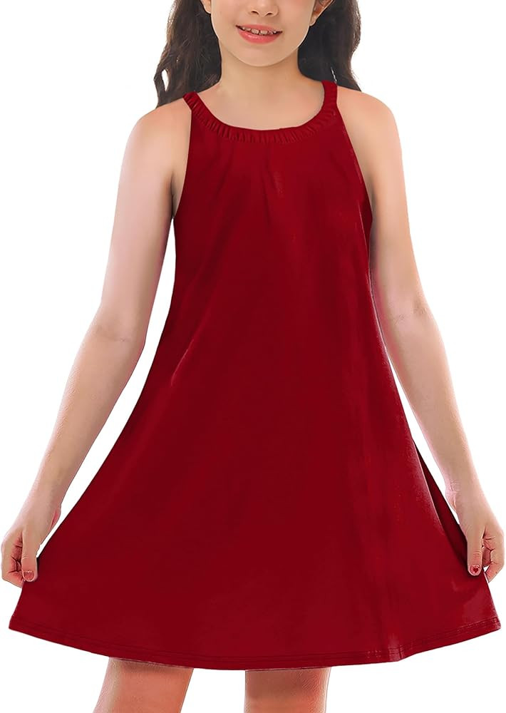 Remimi Girls 4th of July Sleeveless Dresses Summer Beach Tank Sundress 5-14 Years | Amazon (US)