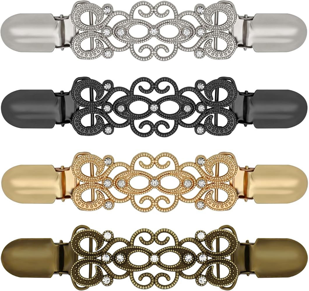 ROPAKED 4 Pcs Cinch Clips Vintage Dress Clips Back Cinch Shawl Sweater Cardigan Collar Fit Wsist ... | Amazon (US)