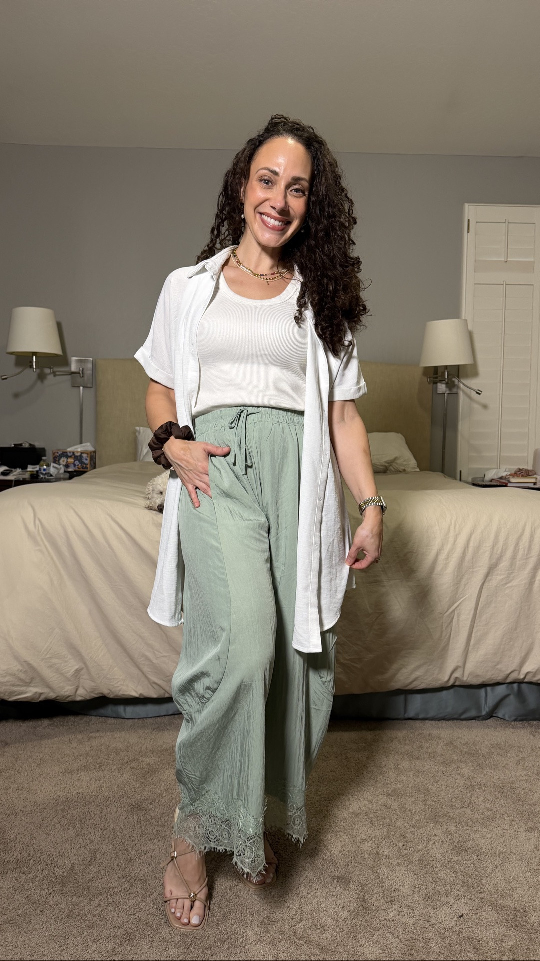 Casual workwear for the office or an elevated look. Amazon lace hemmed pants for the win!

#LTKOver40 #LTKMidsize #LTKWorkwear