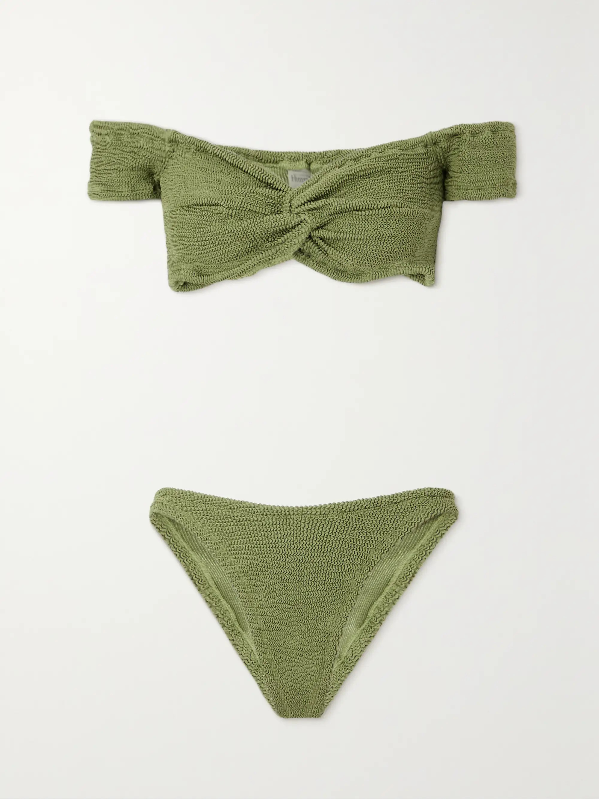 + NET SUSTAIN Brigette seersucker bikini | NET-A-PORTER (US)