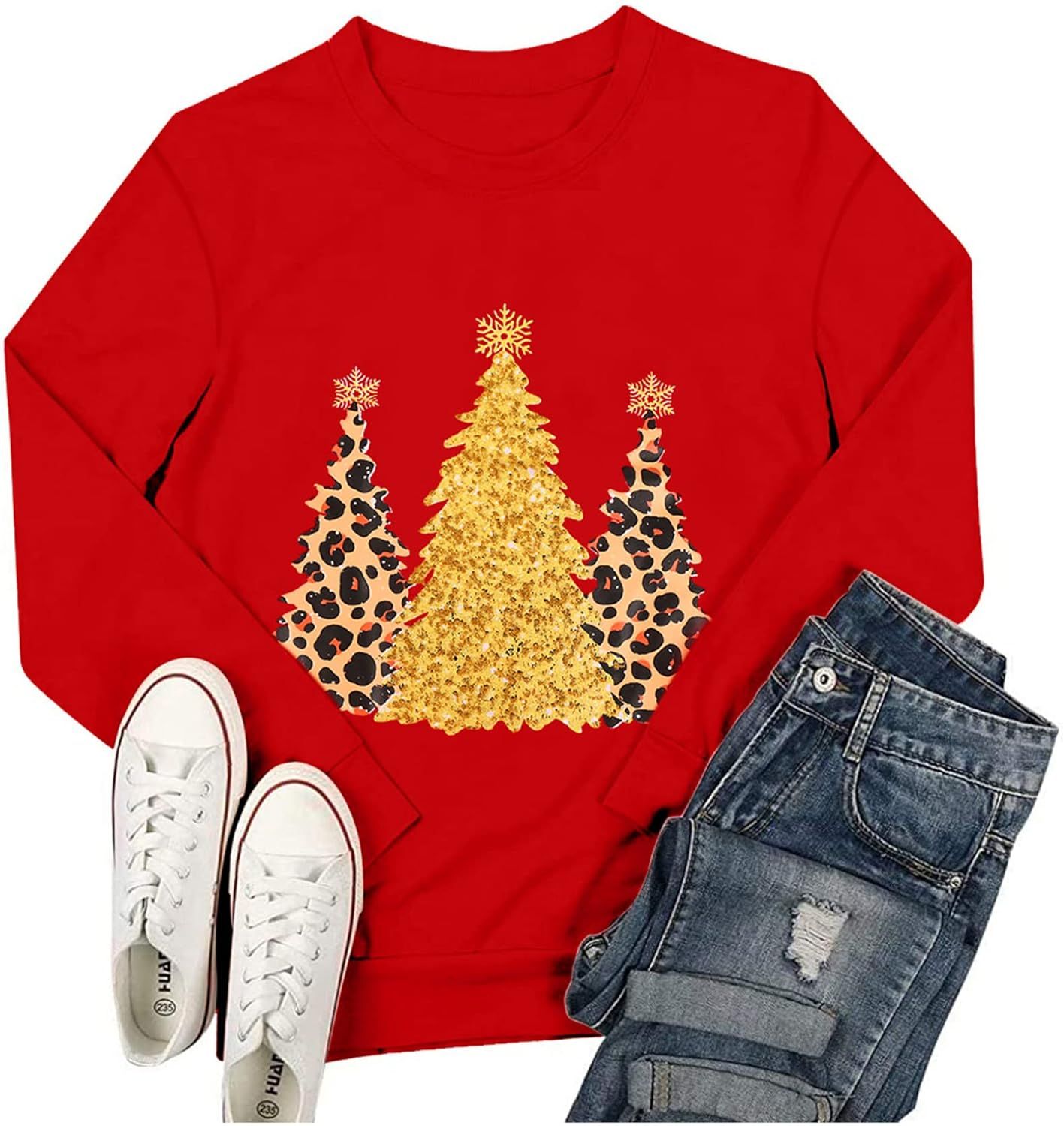 Vivinew Merry Christmas Sweatshirts for Women Casual Crewneck Long Sleeve Christmas Print Pullove... | Amazon (US)
