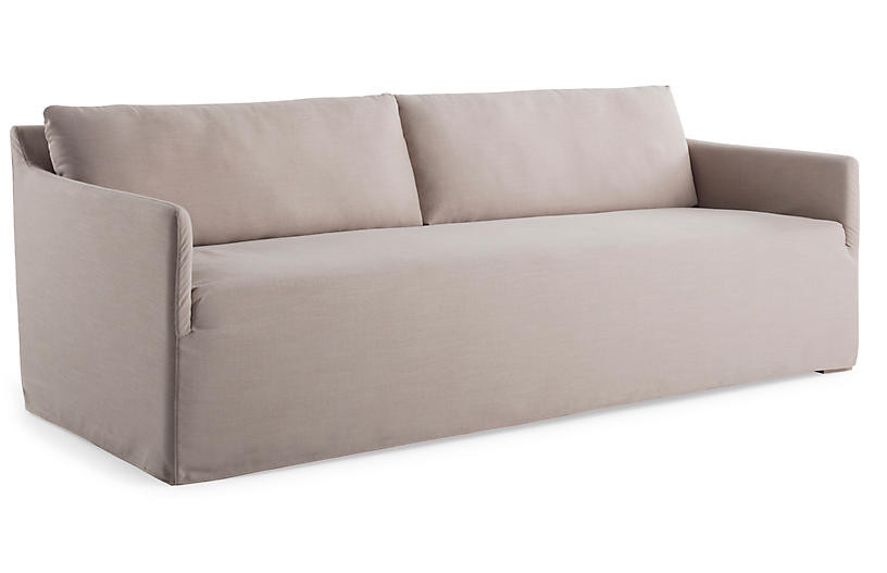 Whitman Bench Seat Sofa, Mushroom | One Kings Lane