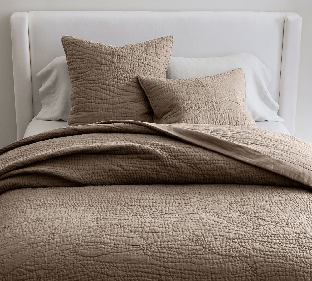 Belgian Flax Linen Handcrafted Quilt | Pottery Barn (US)