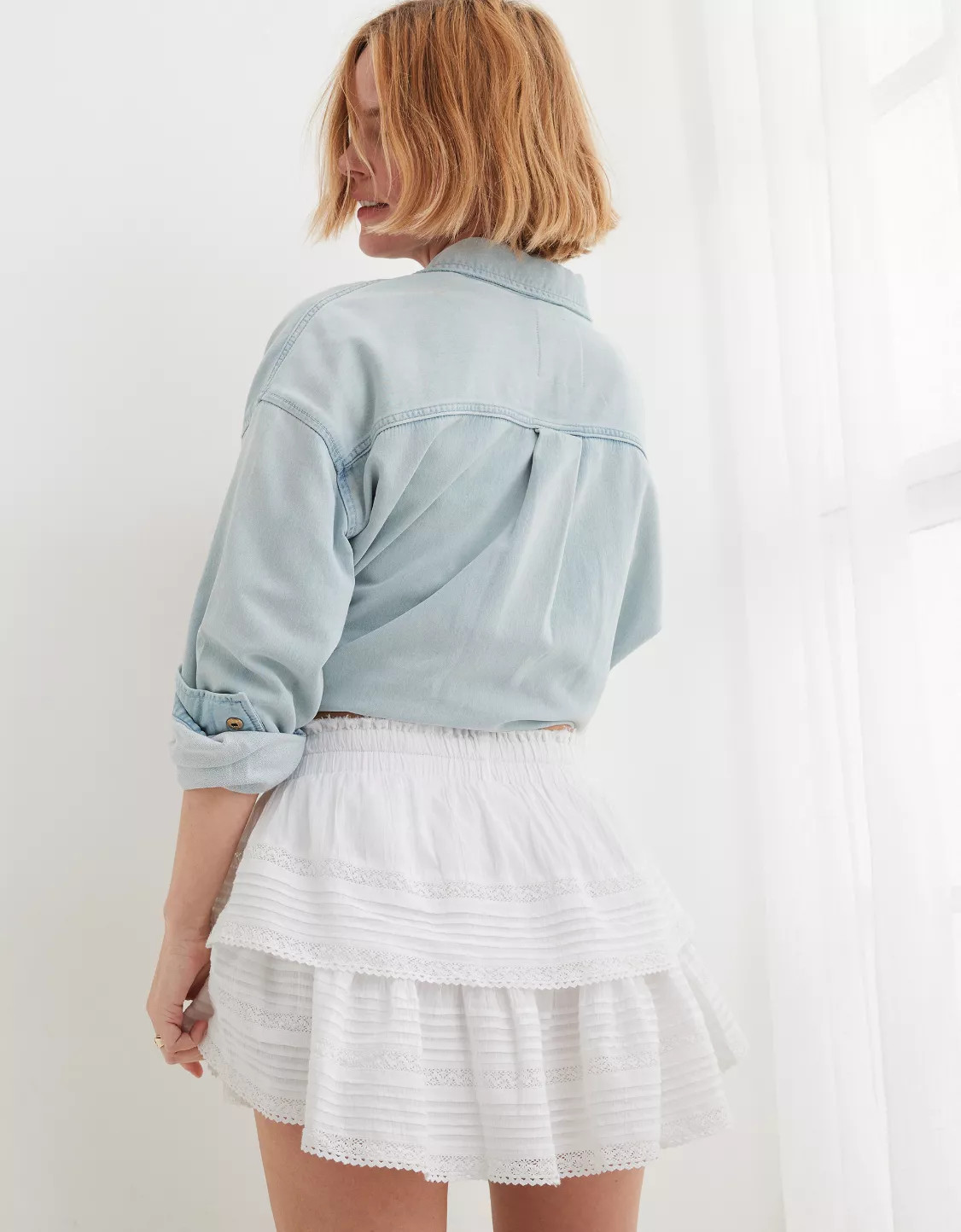 Aerie Rock 'n' Ruffle Mini Skirt | American Eagle Outfitters (US & CA)