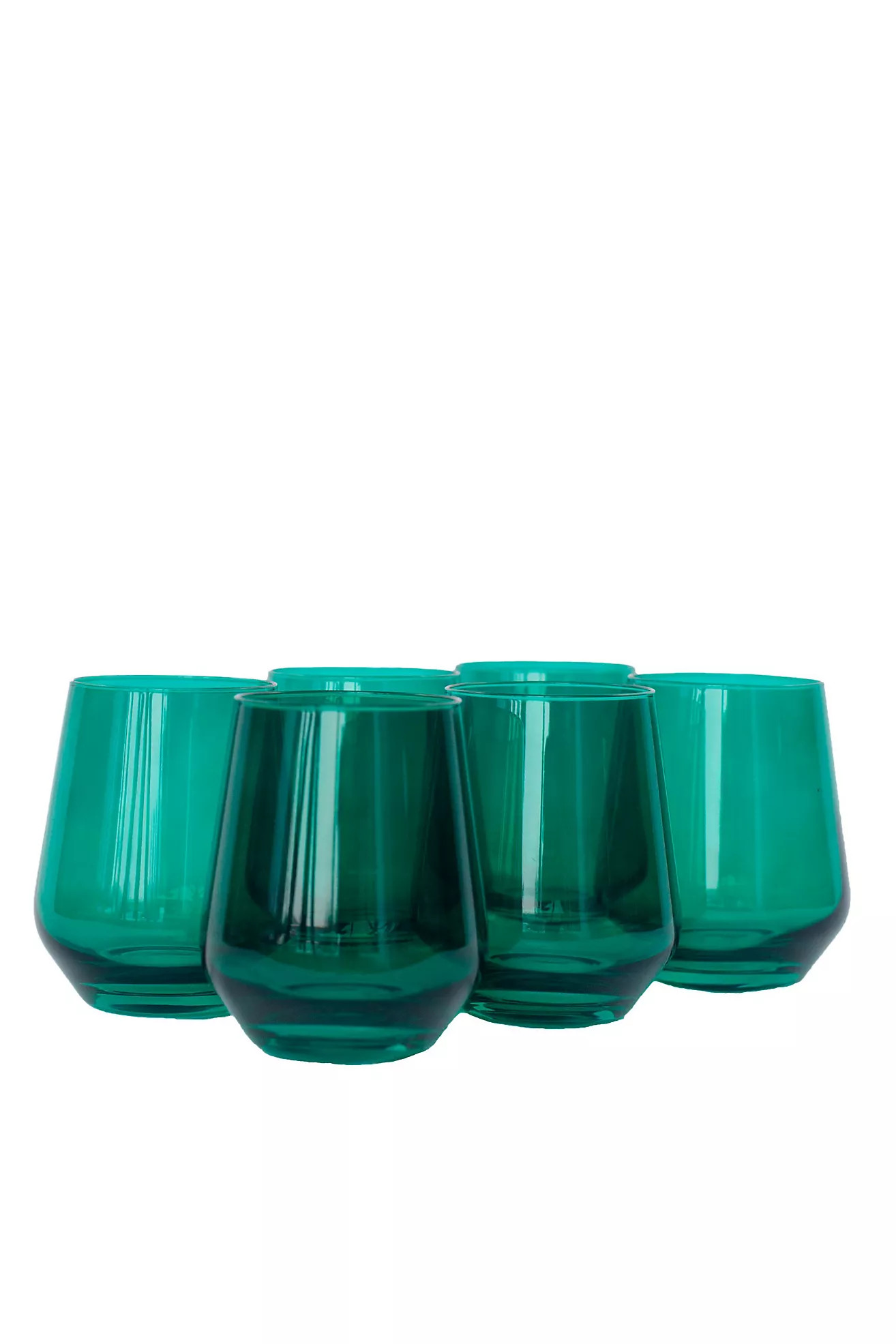 Estelle Colored Glass Stemless Wine Glass Set | Anthropologie (US)