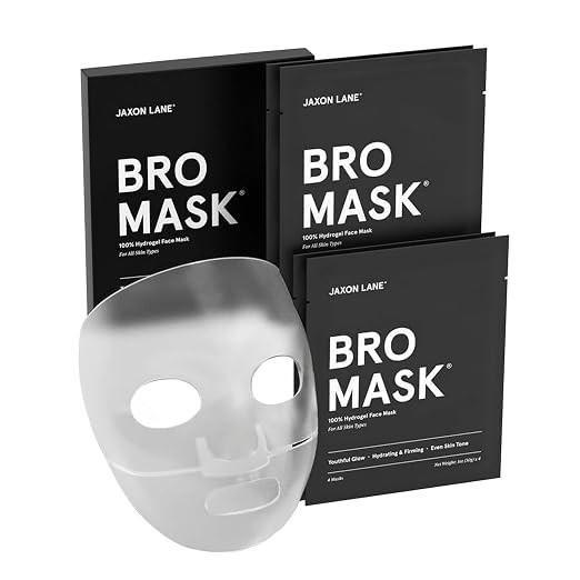 BRO MASK Premium Korean Face Mask for Men (4x1 Pack) - Anti Aging Sheet Masks w/Hydrogel, Vitamin... | Amazon (US)