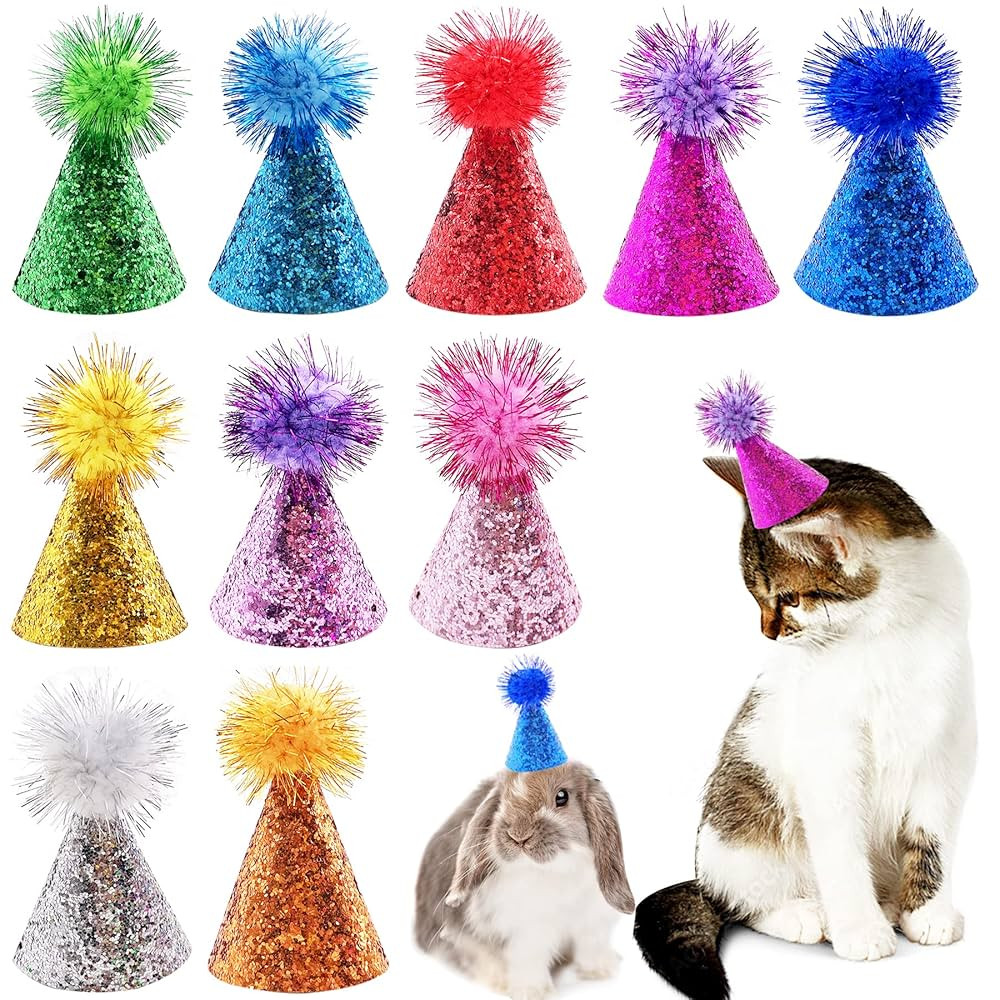 PET SHOW 10pcs Mini Small Dog Hats Cat Birthday Party Hat Rabbit Hats for Holiday Wedding Puppies... | Amazon (US)
