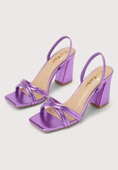 Shop vacation sandals and heels! The Manzie Purple Metallic Slingback High Heel Sandals are under $50.

Keywords: Summer outfit, summer dress, vacation outfit, vacation dress, sandals, strappy sandals, resort wear, resort outfit, party sandals, party heels

#LTKParties #LTKTravel #LTKShoeCrush