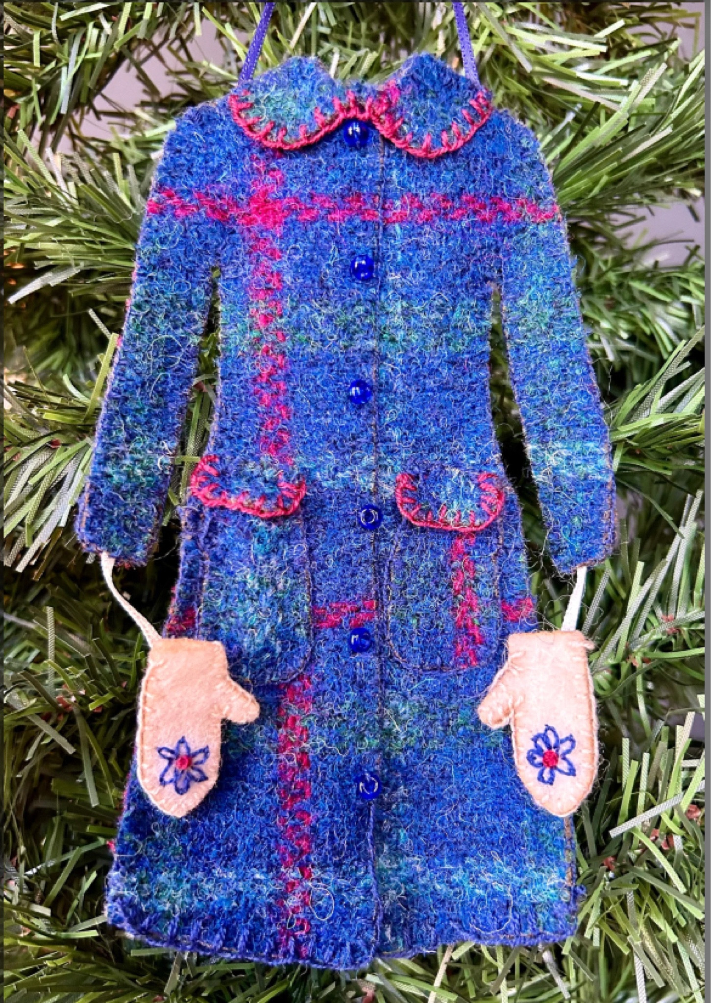 Harris Tweed Wool Coat Ornament, Felt Christmas Ornament, Vintage Gift For Her, Merino Mittens, Holiday Decoration.

#LTKSeasonal #LTKHome #LTKHoliday