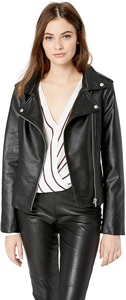 Women's Just Ride Textured Vegan Leather Moto Jacket | Amazon (US)