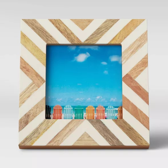 4" x 4" Resin and Wood Photo Frame - Opalhouse™ | Target