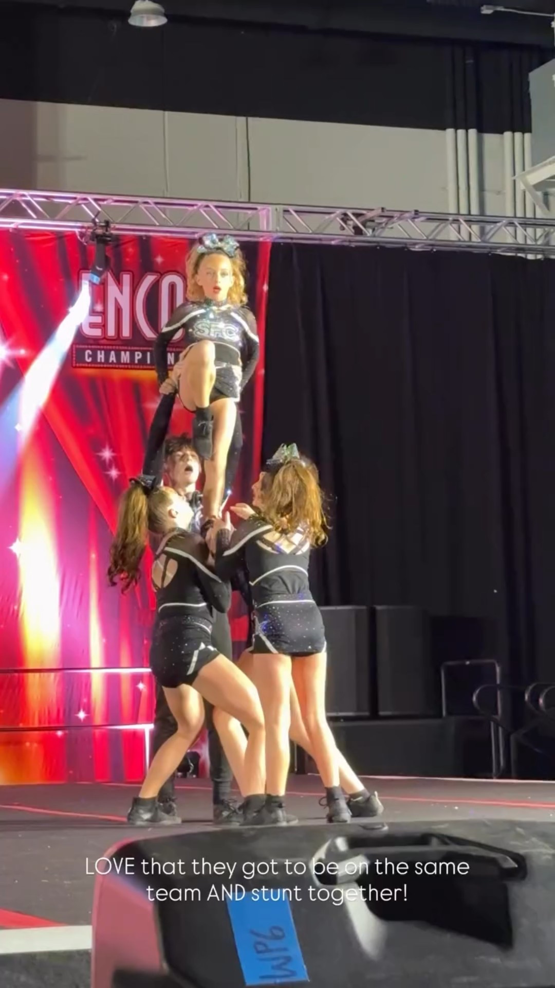 LOVE that they got to be on the same team AND stunt together!