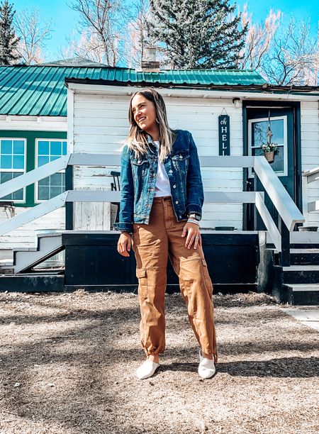 Church outfit 
Brunch outfit
Outfit for church
Cargo joggers 
Joggers 
Cargo pants 
Denim jacket 
Jean jacket 
Mules
Mule shoes 
Date night outfit 


#LTKSeasonal #LTKstyletip