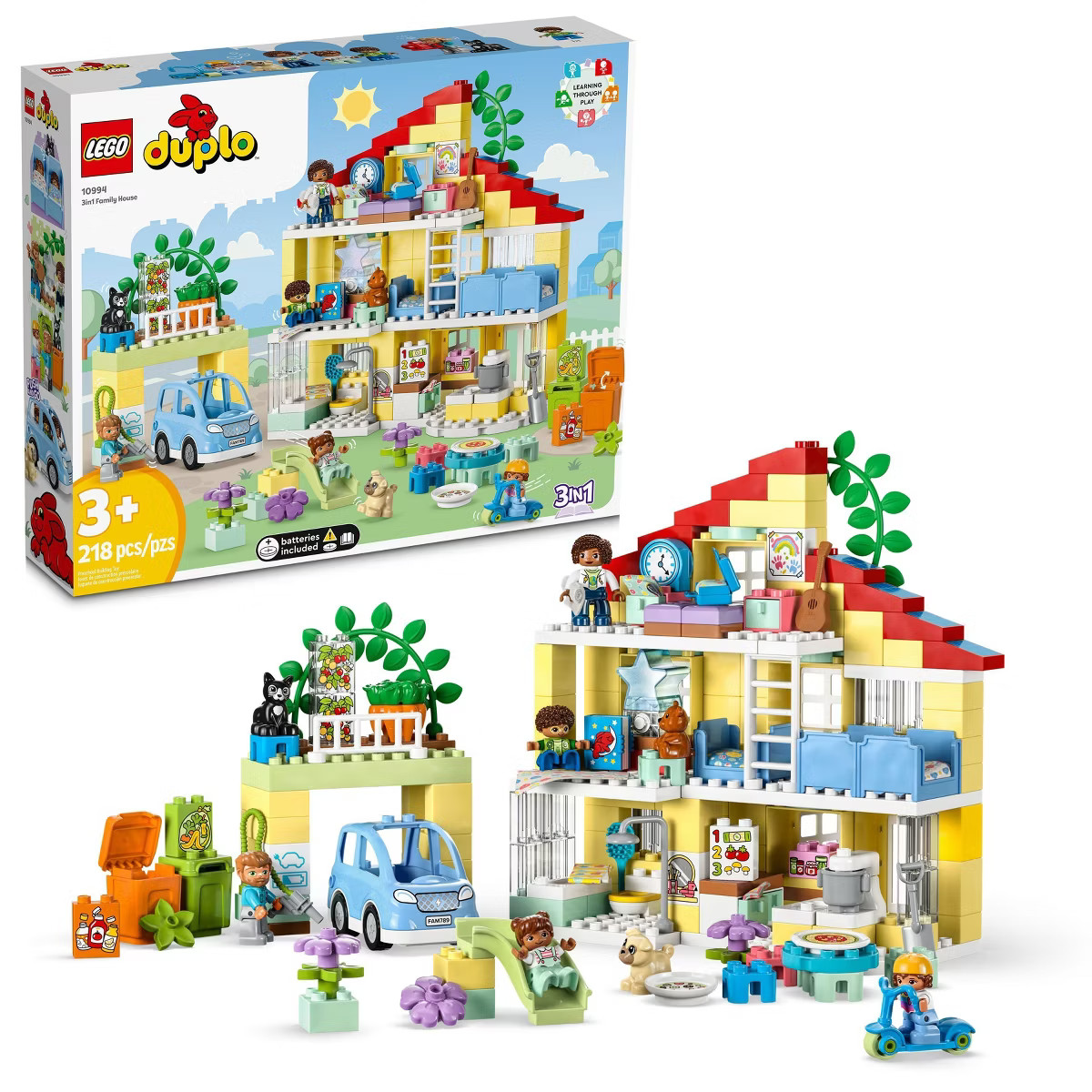 LEGO DUPLO Town 3 in 1 Family House Pretend Building Toy Set 10994 | Target