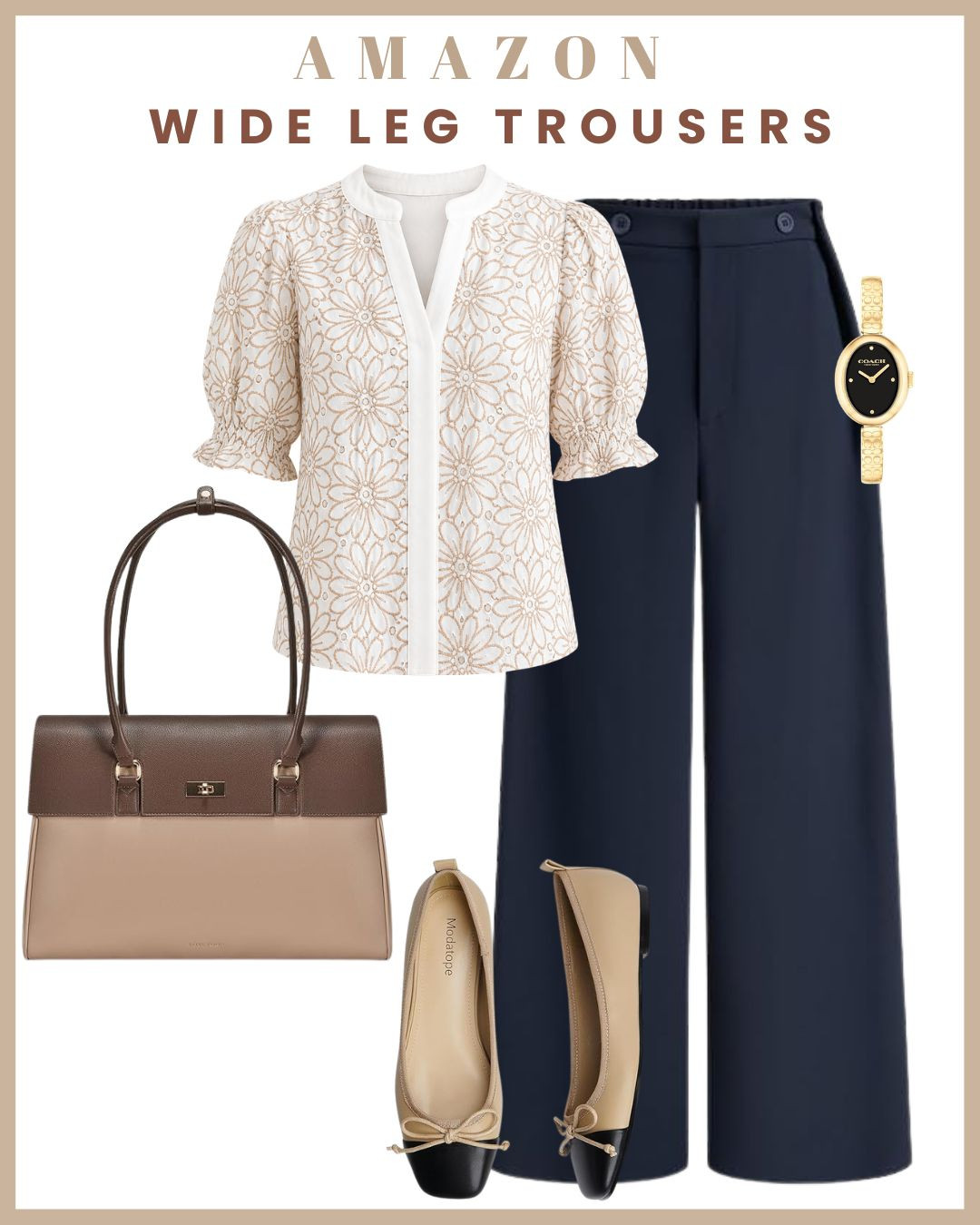 One pair of navy trousers, three chic work looks ✨ Styled these navy wide-leg trousers with 3 different blouses — perfect for effortless spring & summer workwear 🙌 Breathable, polished, and easy to recreate — the perfect formula for staying chic at work during warmer months 👩‍💼☀️ To shop these looks, comment “link” and I’ll DM you, or check the Amazon Storefront link in bio 🛍️💌 (Amazon Workwear, Amazon Office Outfits, Amazon Workwear Finds, Business Casual Amazon, Amazon Work Outfit Ideas, Chic Office Style, Affordable Workwear, Amazon Fashion Finds, Office Ready Outfits, Amazon Trousers, Amazon Work Dresses, Amazon Work Tops, Capsule Workwear, Minimalist Office Style, Everyday Workwear, Smart Casual Workwear, Neutral Workwear, Work Outfit Inspiration, Amazon Style Picks) #LTKootd #LTKWorkwear 

 #LTKdayinmylife #LTKootd #LTKWorkwear