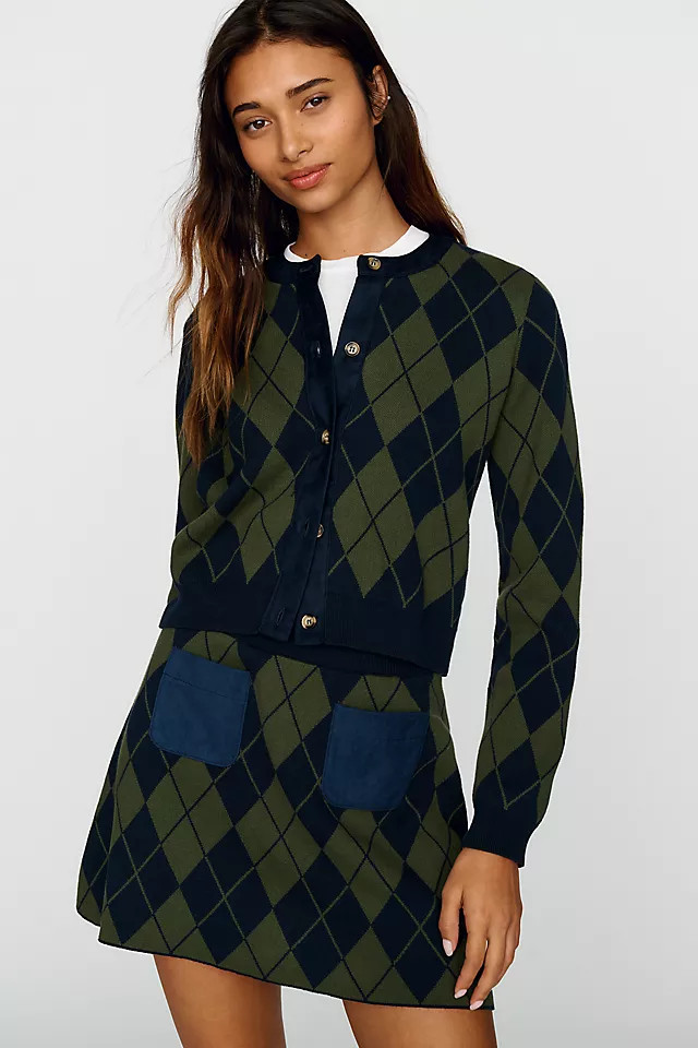 100% Cotton Argyle Cardigan | Anthropologie (US)