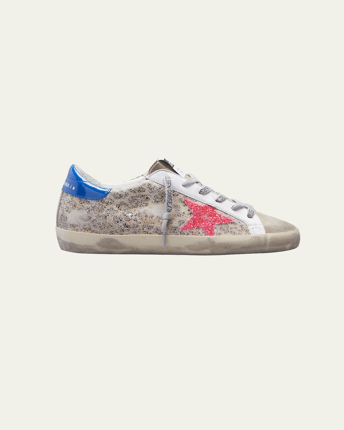 Superstar Leo Suede Upper Glitter Star Naplack Heel Sneakers | Bergdorf Goodman