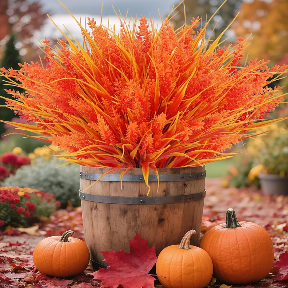Geegoods 24 Bundles Artificial Fall Flowers Outdoor – Faux Lavender Flowers with Monkey Grass U... | Amazon (US)