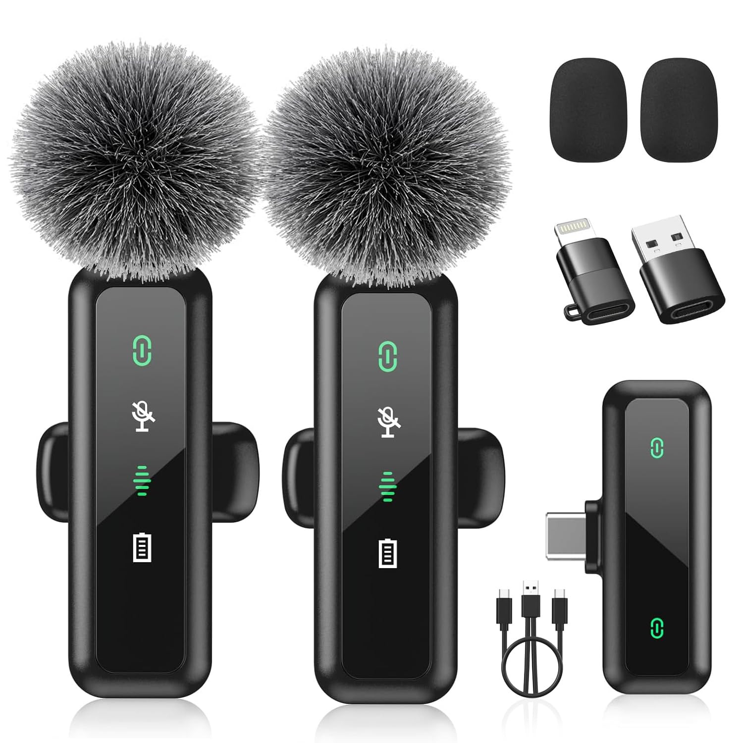 Wireless Lavalier Microphone for iPhone 15/16-2 Pack USB-C Mini Mic for iPhone, Android, iPad wit... | Amazon (CA)