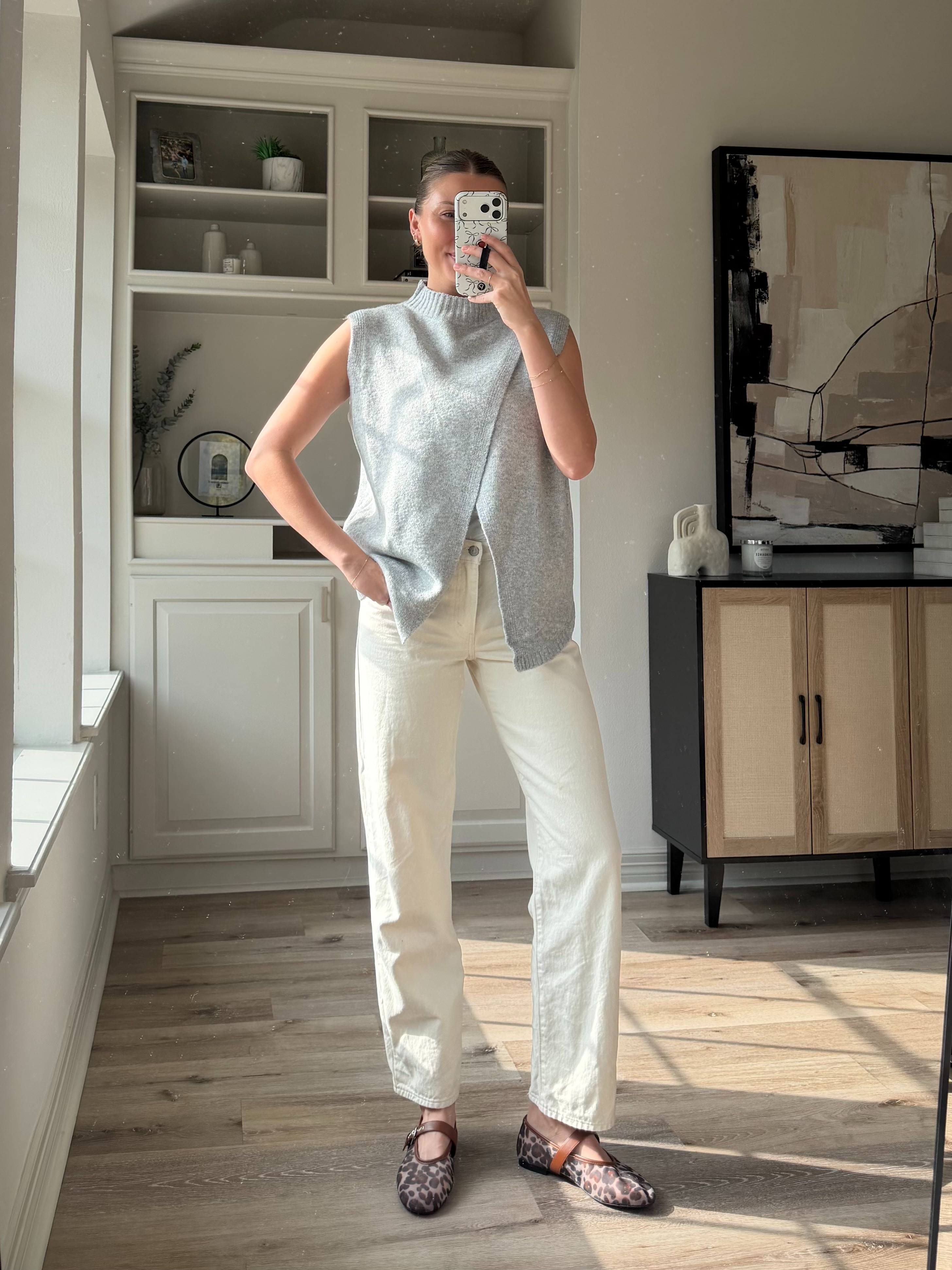 Cutest mock neck sweater for winter, early spring! Wearing M + 26 in denim. Wearing a white tank under!  

 #LTKootd #LTKTall #LTKFindsUnder50