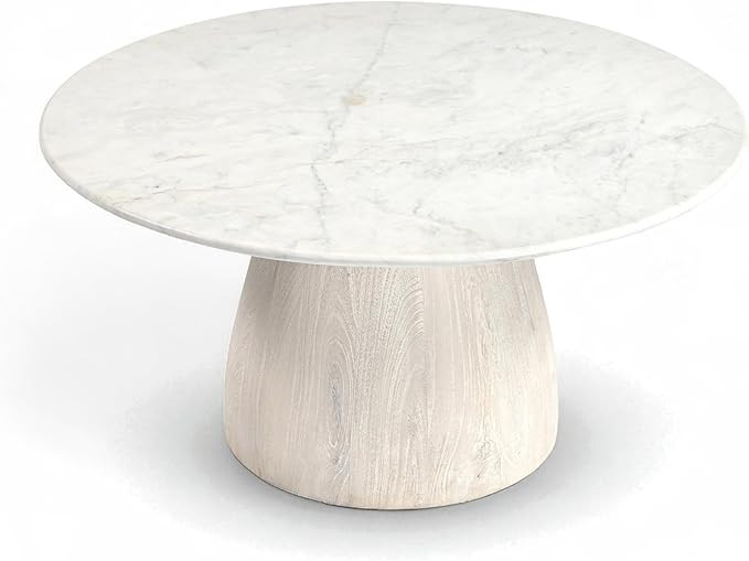 Meridian Furniture 774White-CT Liona Collection Art Deco Coffee Table with Genuine Marble Top, So... | Amazon (US)