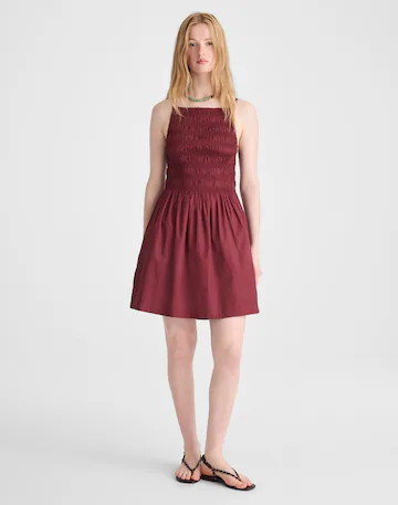 Smocked High-Neck Mini Dress | Madewell