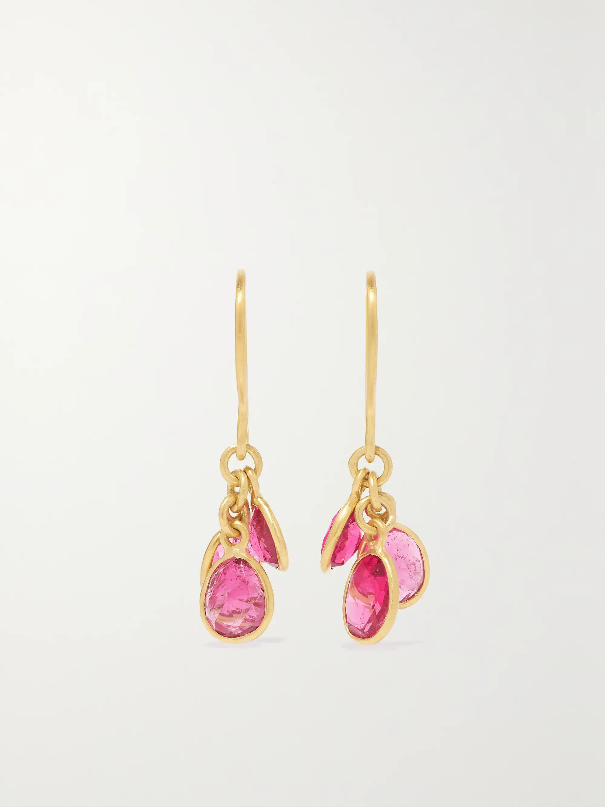 18-karat gold tourmaline earrings | NET-A-PORTER (US)