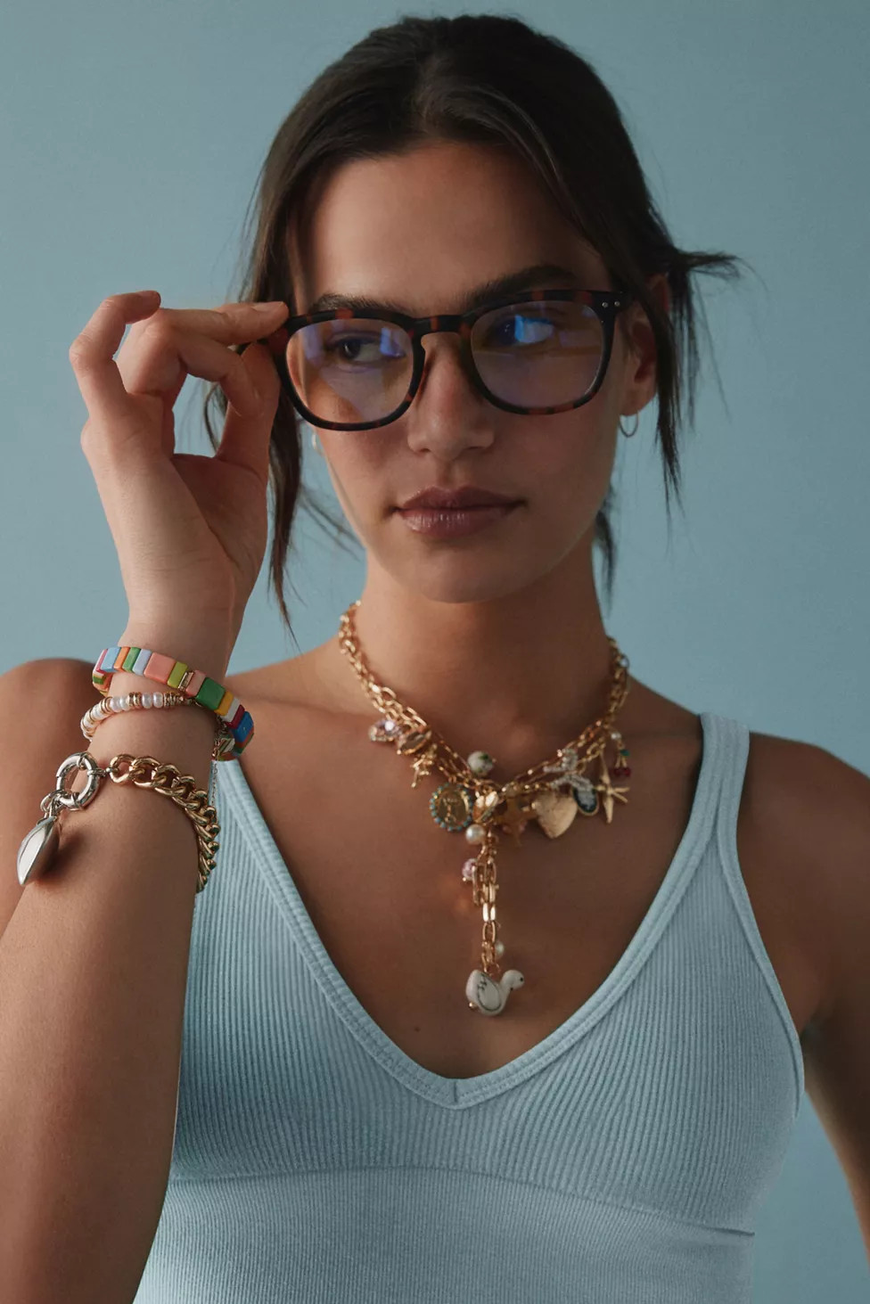 Dylan Rectangle Blue Light Glasses | Urban Outfitters (US and RoW)