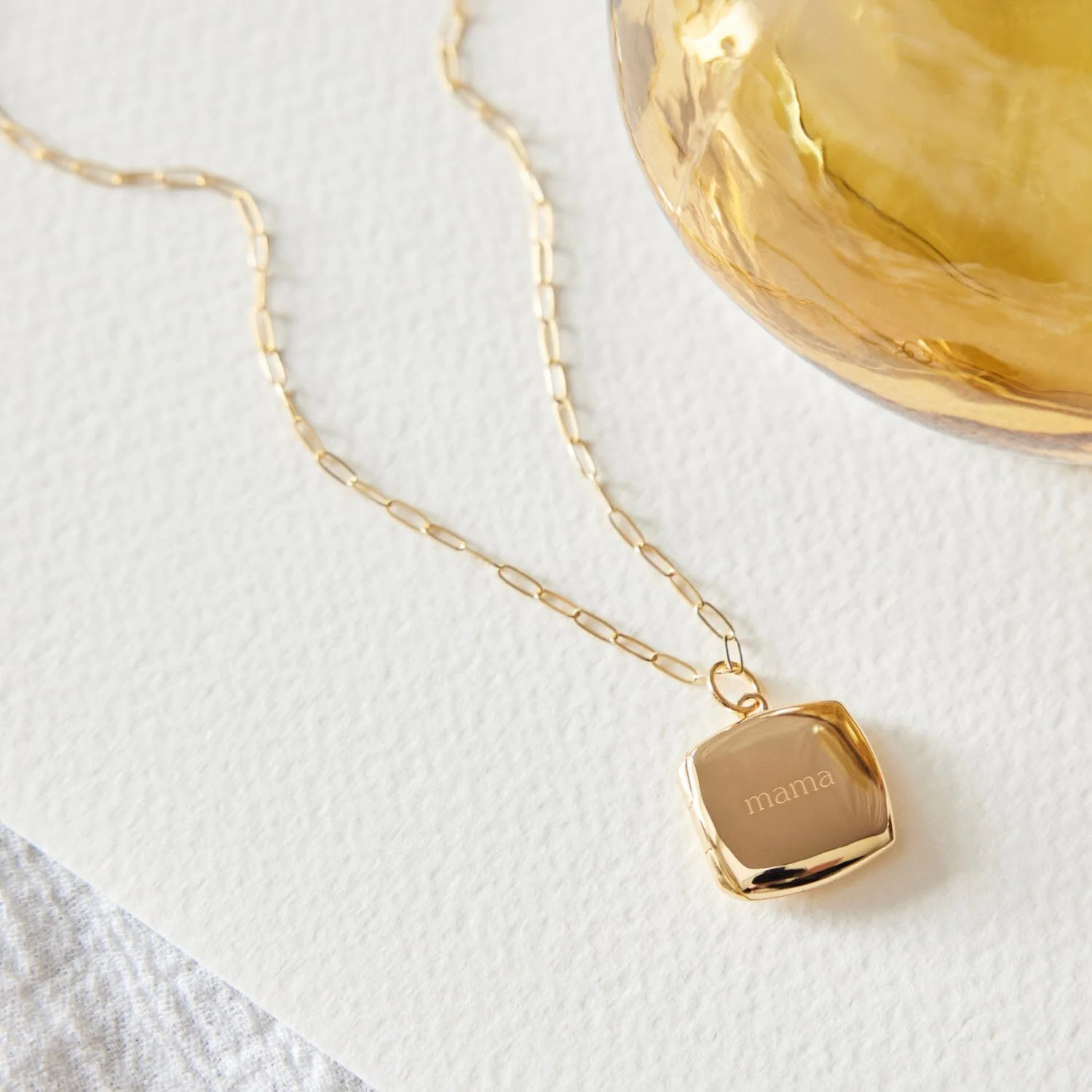 Mama Square Locket Necklace | Tiny Tags (US)