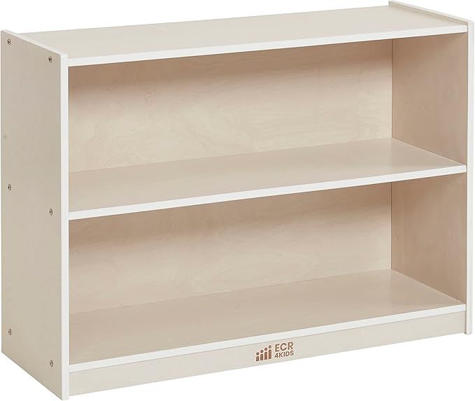 ECR4Kids 2-Shelf Mobile Storage Cabinet Classroom Furniture, White Wash | Amazon (US)