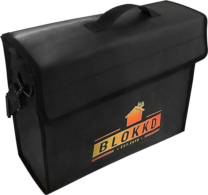 BLOKKD Fireproof Document Bags - Fire Safe Lock Box Bag - Waterproof Storage Safety for Files, Mo... | Amazon (US)