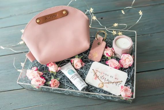 Leather makeup bag bridesmaid gift makeup organizer | Etsy | Etsy (US)