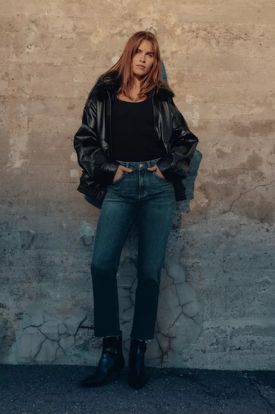 TRF HIGH-WAIST CROPPED FLARE JEANS | Zara UK