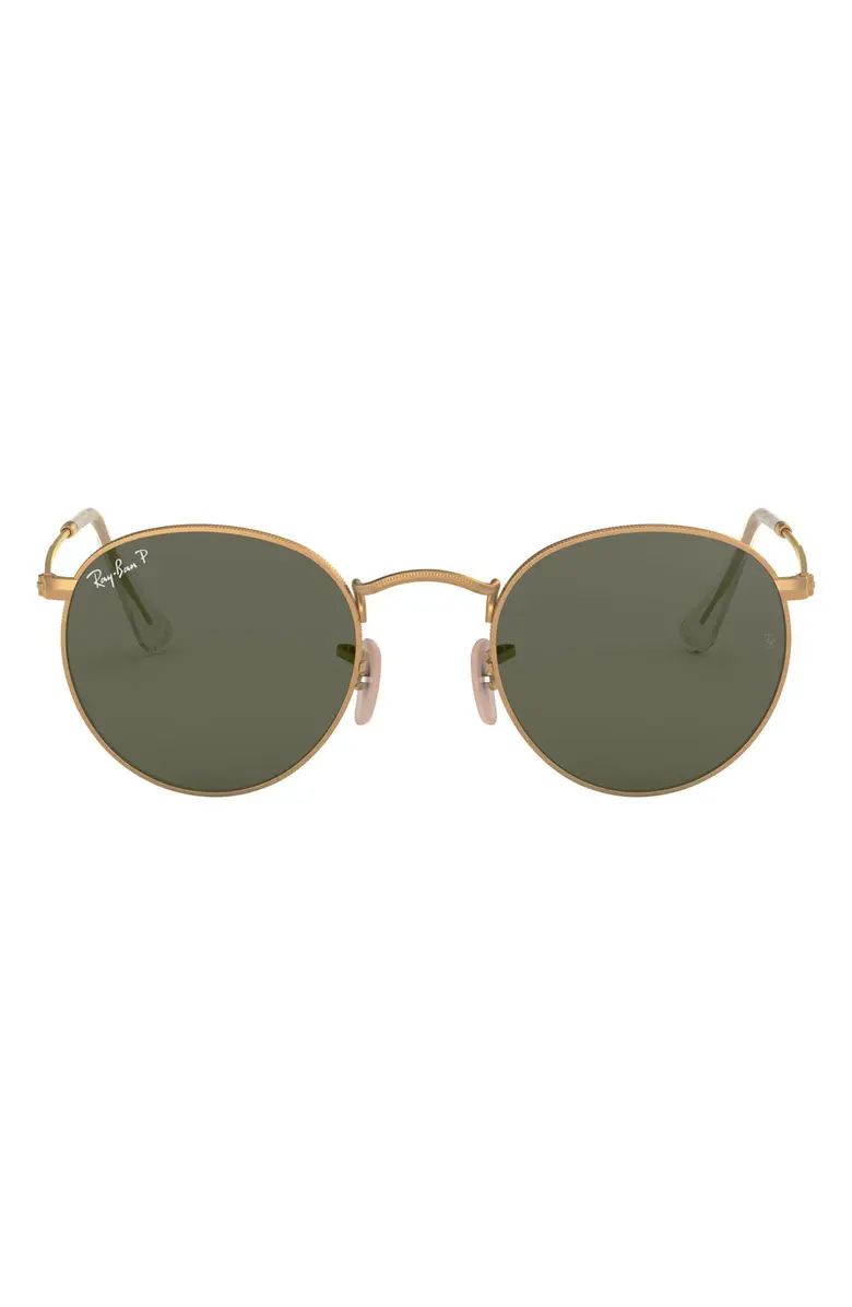 Ray-Ban 50mm Polarized Round Sunglasses | Nordstrom | Nordstrom