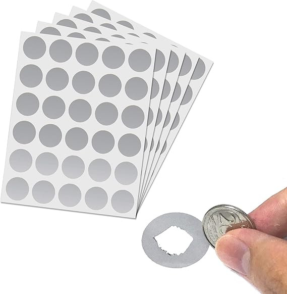 150 Pack, 1" Scratch Off Stickers Labels, Round Circle - Silver | Amazon (US)