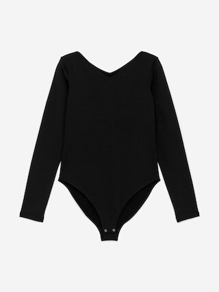V-Neck Bodysuit – Black – Women – ARKET GB | Arket UK