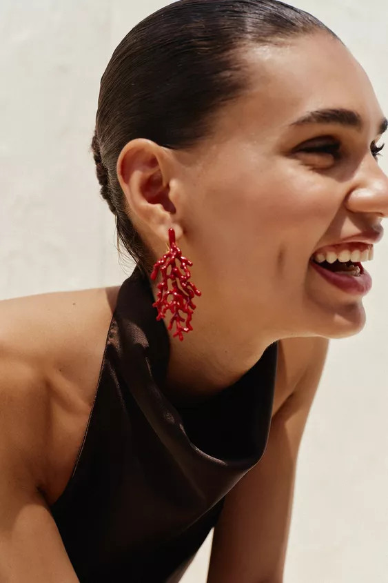 CORAL EARRINGS | Zara US