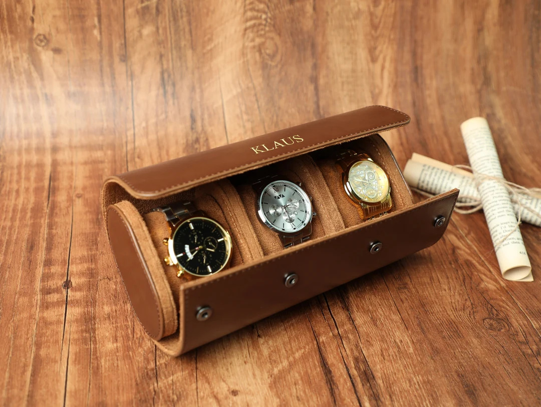 Personalized Leather Watch Case Brown Watch Box Travel Watch - Etsy | Etsy (US)