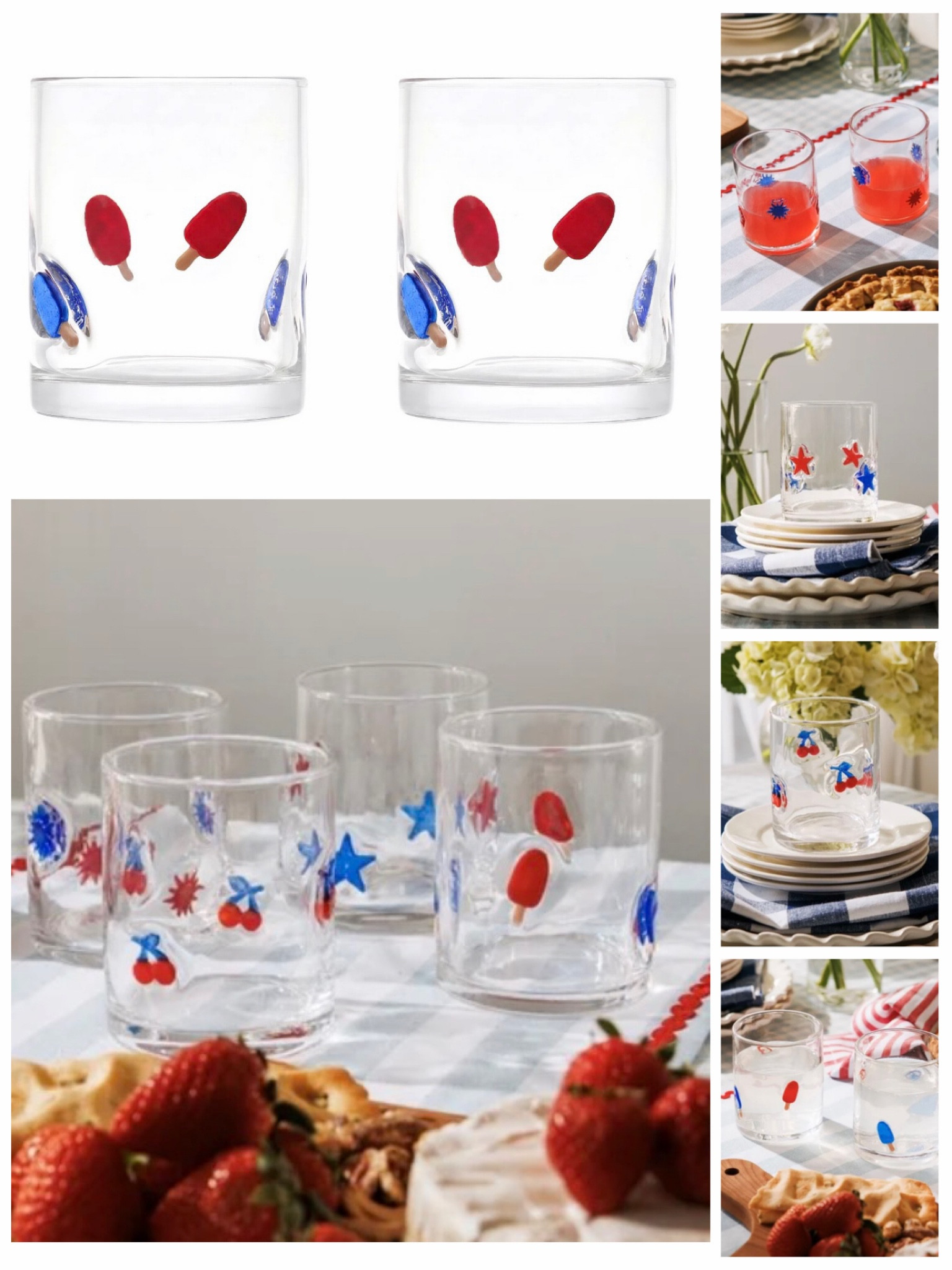 Patriotic Popsicle Glasses 🇺🇸✨ Summer Entertaining Must-Have


The cutest little detail for your summer tablescape ❤️💙 These popsicle charm glasses are such a fun and festive touch for hosting—perfect for everything from iced drinks to cocktails or sparkling water. The red + blue design gives just the right amount of patriotic flair without feeling over the top, and they look so pretty styled with gingham, fresh fruit, and classic summer desserts 🍓🥧

They come as a set and are available in four adorable designs—popsicles, stars, cherries, and firework bursts—so you can mix, match, or pick your favorite for a coordinated look. Perfect for holiday weekends, BBQs, and casual summer get-togethers. Such a good affordable find that instantly elevates your table ✨

patriotic decor, summer entertaining, fourth of july table, red white blue decor, festive glassware, walmart home finds, affordable hosting, summer tablescape ideas, holiday hosting essentials

#LTKfoodie #LTKmomlife #LTKHome