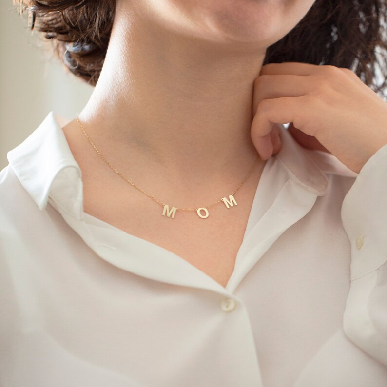 Personalized Necklace 14k Gold Initial Necklace Dainty Gold | Etsy | Etsy (US)