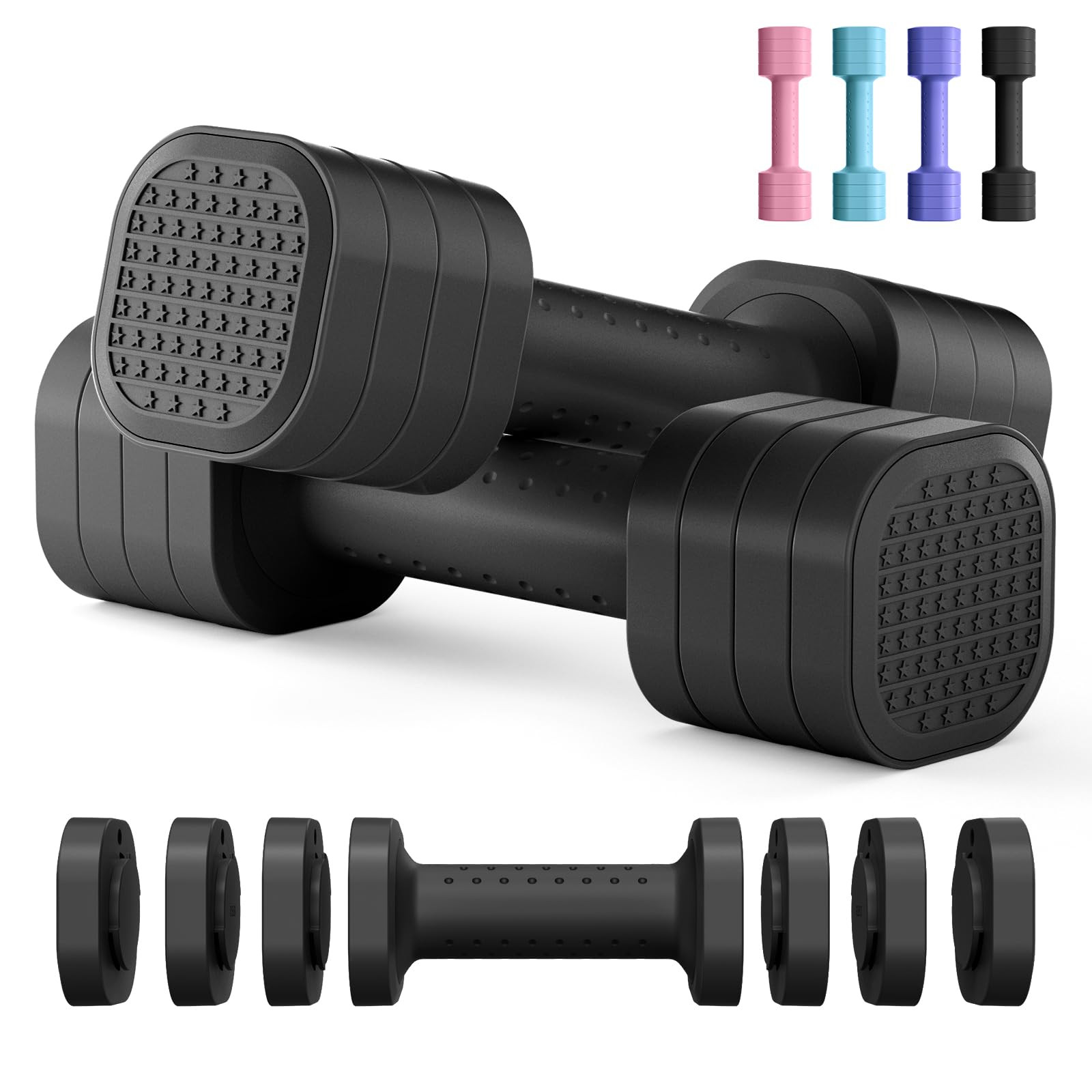 Zempox Adjustable Dumbbell Set of 2, 4 in 1 Free Weights Dumbbells Set for Women, Hand Weights fo... | Amazon (US)