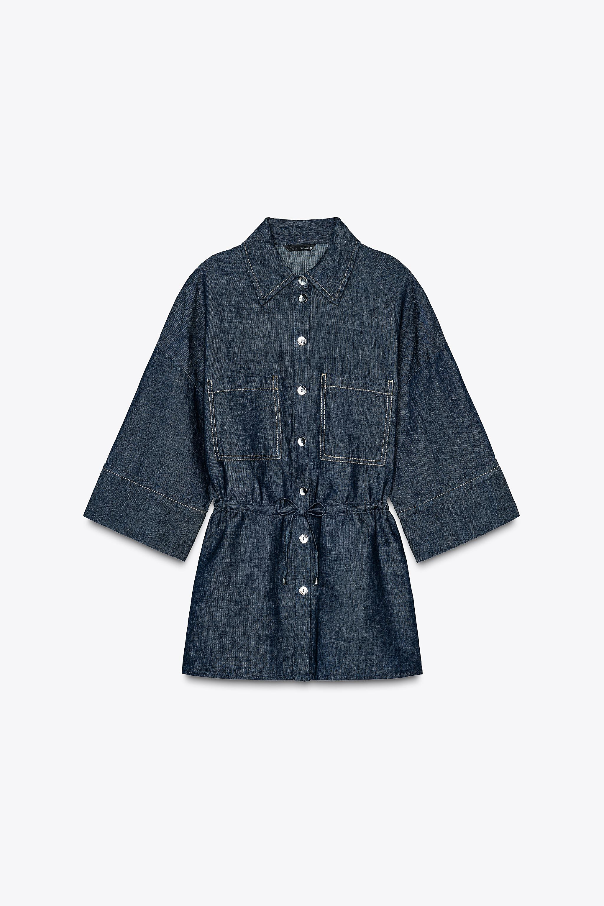 LINEN SHIRT WITH DRAWSTRING WAIST | Zara UK