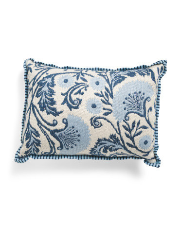 14x20 Outdoor Jacobean Woven Floral Print Pillow | Polyester | Marshalls