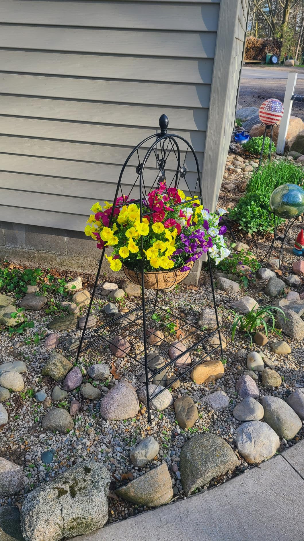 Artificial Fake Hanging Flowers with Basket for Outdoors, Faux Petunias Flowers Fake Hanging Plan... | Amazon (US)